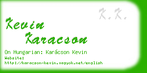 kevin karacson business card